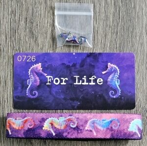 ZOX "FOR LIFE" #726 THE DEEP Goldie w Iridescent Seahorse Charm NEW WRISTBAND